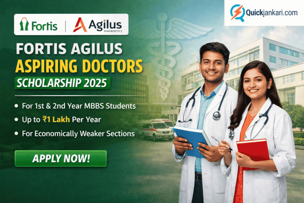 Fortis Agilus Aspiring Doctors Scholarship 2025 – Apply Online, Eligibility & Get ₹1 Lakh Benefit