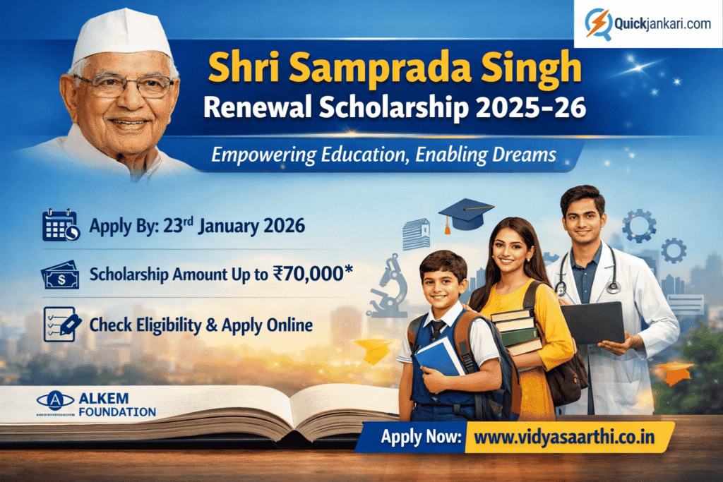Shri Samprada Singh Renewal Scholarship 2025-26 Eligibility, Amount, Dates & Application Process