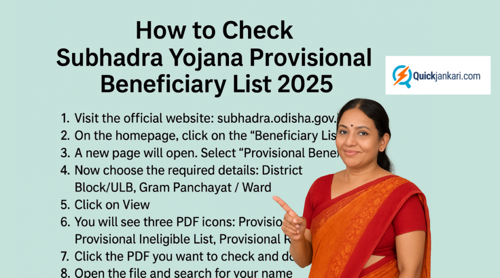 Subhadra Yojana Beneficiary List 2025: Check New List, Status & PDF Download