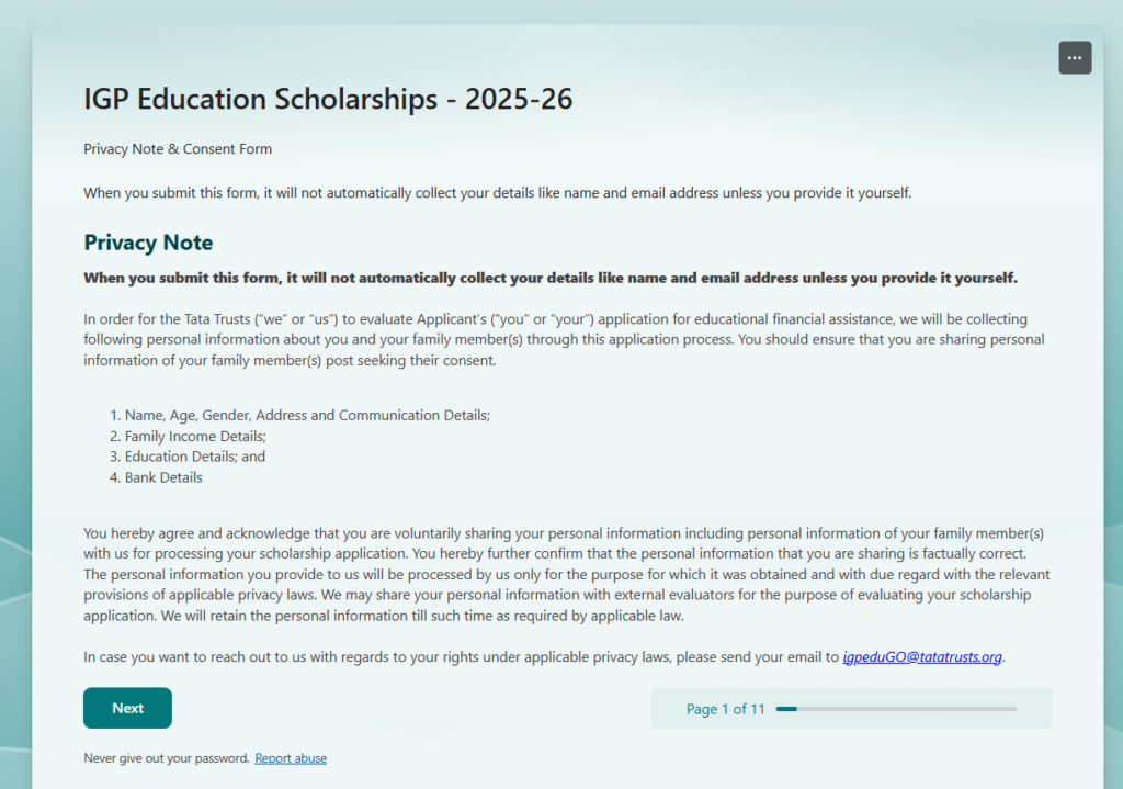 Application Process of Tata Trust Medical and Health Care Scholarship 2025