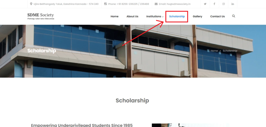 SDM Educational Trust Scholarship Official Portal