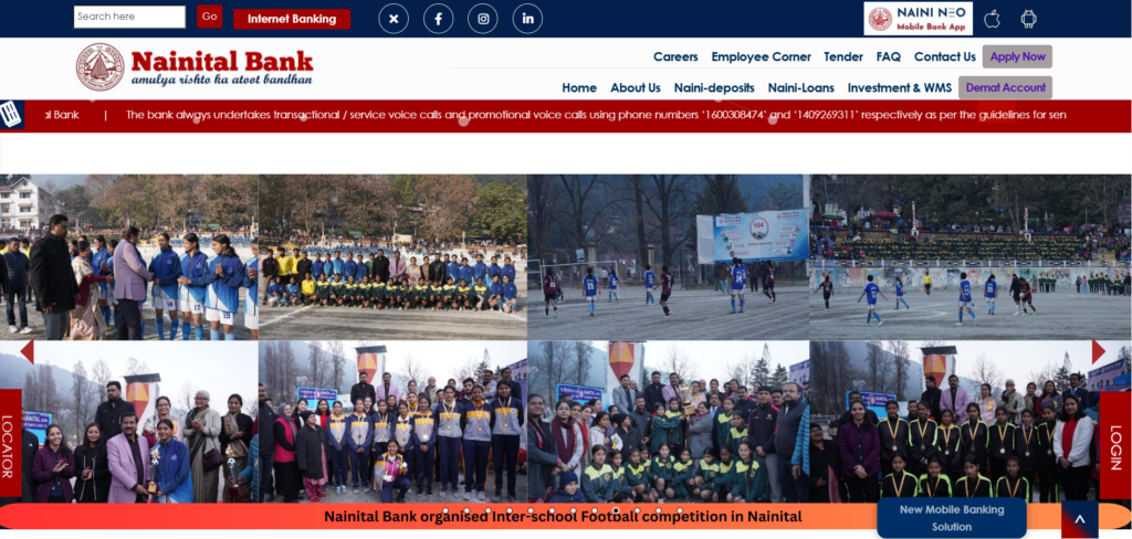 Nainital Bank Official Portal for appling the vacancy