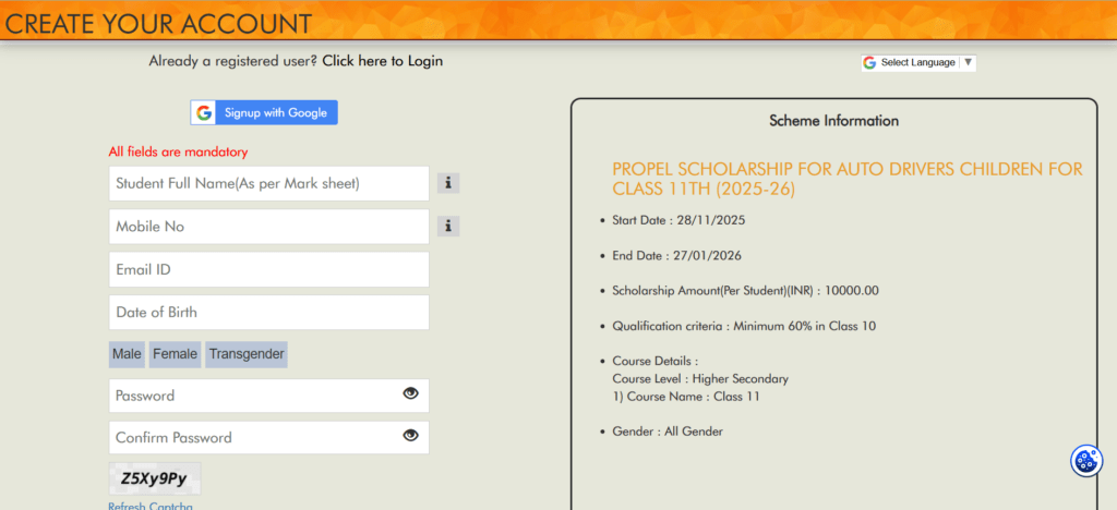How to Apply Propel Scholarship for Auto Drivers Children 2025