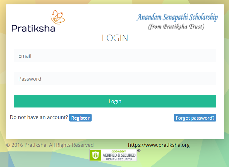 Login for Pratiksha Trust Scholarship 2025