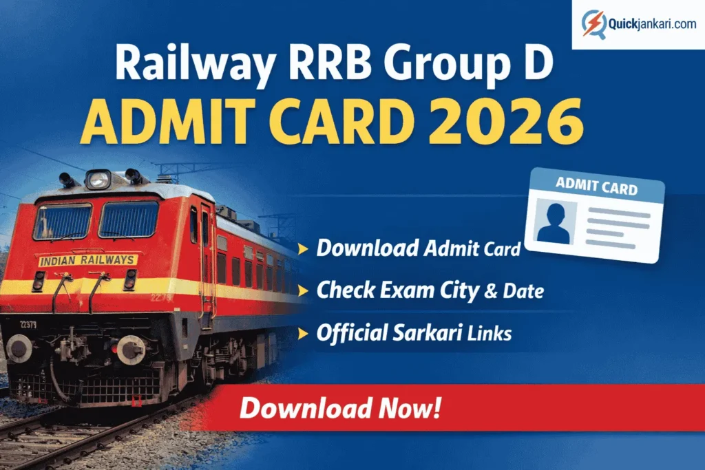 Railway RRB Group D Exam City Admit Card 2026