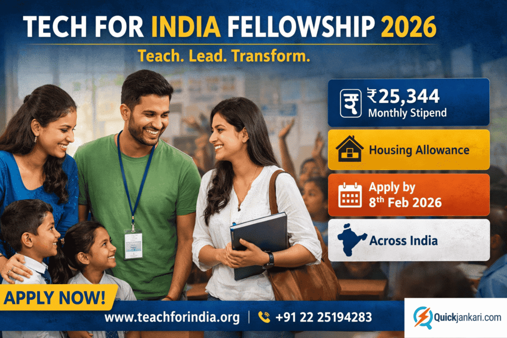 Tech for India Fellowship 2026 ₹25,344 Stipend, Eligibility, Apply Online