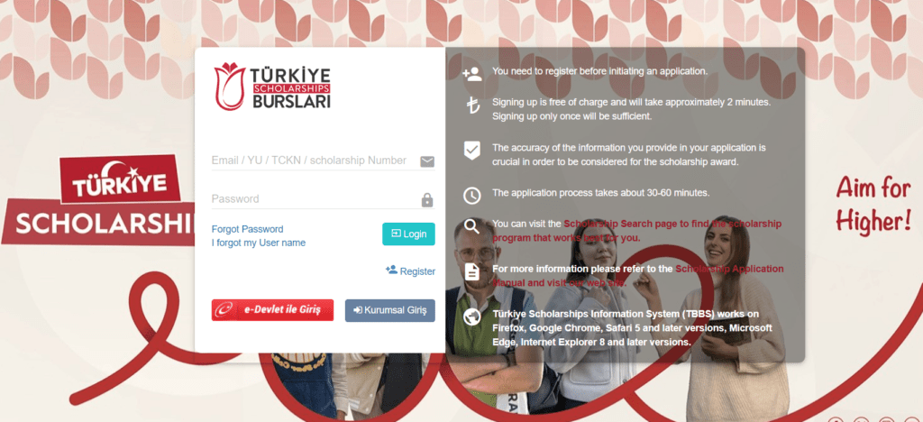 Application Process of of Turkiye Burslari Scholarship 2026